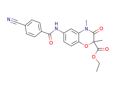 2H-1,4-Benzoxazine-2-carboxylic acid,
6-[(4-cyanobenzoyl)amino]-3,4-dihydro-2,4-dimethyl-3-oxo-, ethyl ester