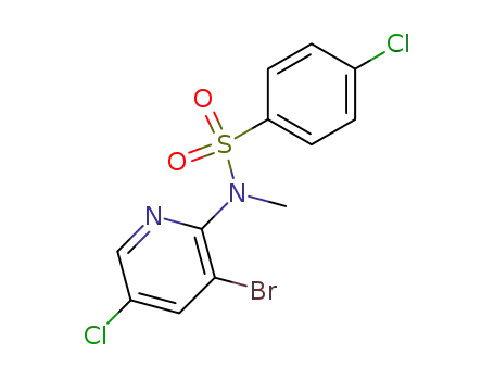 Molecular Structure of 823202-00-2 (Benzenesulfonamide,
N-(3-bromo-5-chloro-2-pyridinyl)-4-chloro-N-methyl-)