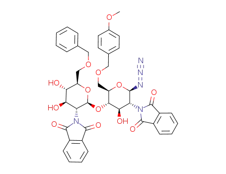 6-O-benzyl-2-deoxy-2-phthalimido-β-D-glucopyranosyl-(1->4)-6-O-p-methoxybenzyl-2-deoxy-2-phthalimido-β-D-glucopyranosyl azide