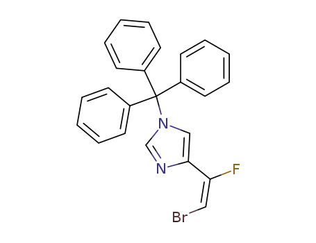 Molecular Structure of 680186-43-0 (1H-Imidazole, 4-[(1E)-2-bromo-1-fluoroethenyl]-1-(triphenylmethyl)-)