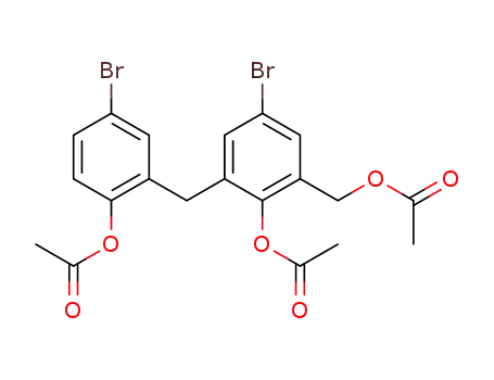 acetic acid 2-(2-acetoxy-5-bromo-benzyl)-6-acetoxymethyl-4-bromo-phenyl ester
