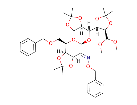 4-O-[6-O-benzyl-2-benzyloxyimino-2-deoxy-3,4-O-isopropylidene-β-D-lyxo-hexopyranosyl]-2,3:5,6-di-O-isopropylidene-aldehydo-D-glucose dimethyl acetal