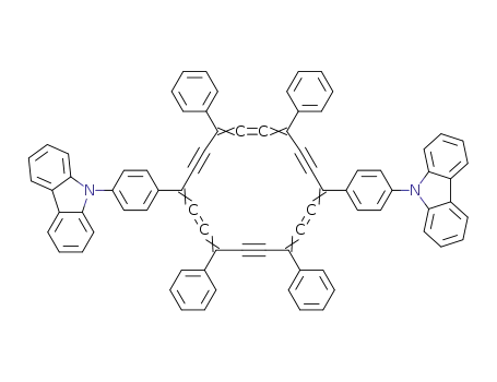 9-(4-{10-[4-(9H-carbazol-9-yl)phenyl]-4,7,13,16-tetraphenylcyclooctadeca-1,2,3,7,8,9,13,14,15-nonaen-5,11,17-triyn-1-yl}phenyl)-9H-carbazole (p-bis(4-(carbazol-9-yl)phenyl)-tetra-phenyl-carbobenzene)