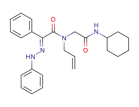 Molecular Structure of 1352151-24-6 ((E)-N-allyl-N-(2-(cyclohexylamino)-2-oxoethyl)-2-phenyl-2-(2-phenylhydrazono)acetamide)