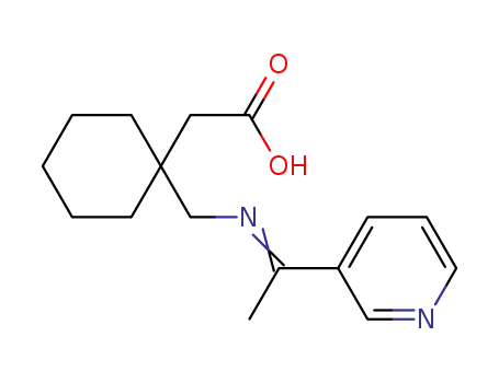 Molecular Structure of 1262837-17-1 (2-(1-((1-(pyridin-3-yl)ethylideneamino)methyl)cyclohexyl)acetic acid)