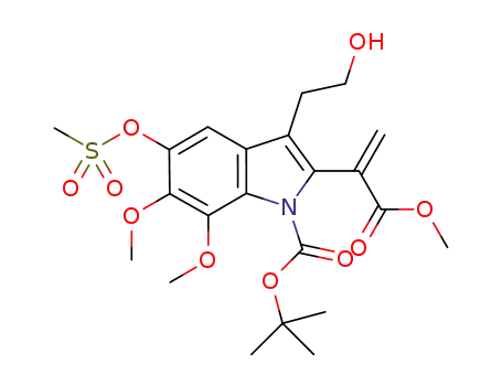 1-(tert-butoxycarbonyl)-2-(1-(methoxycarbonyl)vinyl)-3-(2-hydroxyethyl)-6,7-dimethoxy-1H-indol-5-yl methanesulfonate