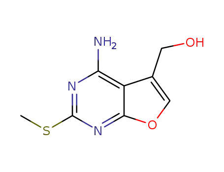 Molecular Structure of 1383579-32-5 (4-amino-5-(hydroxymethyl)-2-(methylthio)furo[2,3-d]pyrimidine)