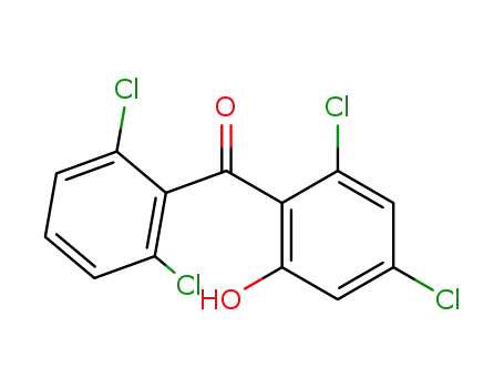 Molecular Structure of 34786-96-4 ((2,4-dichloro-6-hydroxyphenyl)(2,6-dichlorophenyl)methanone)