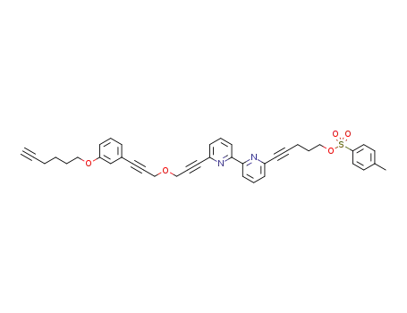 toluene-4-sulfonic acid 5-(6'-(3-[3-(3-hex-5-ynyloxy-phenyl)-prop-2-ynyloxy]prop-1-ynyl)-[2,2']bipyridinyl-6-yl)-pent-4-ynyl ester