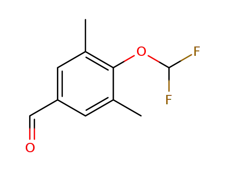 Molecular Structure of 749920-58-9 (Benzaldehyde, 4-(difluoromethoxy)-3,5-dimethyl- (9CI))
