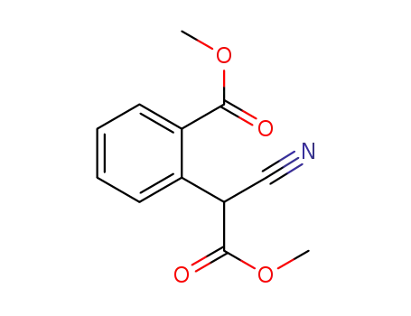 Molecular Structure of 1198278-74-8 (methyl 2-cyano-2-(2-methoxycarbonylphenyl)acetate)