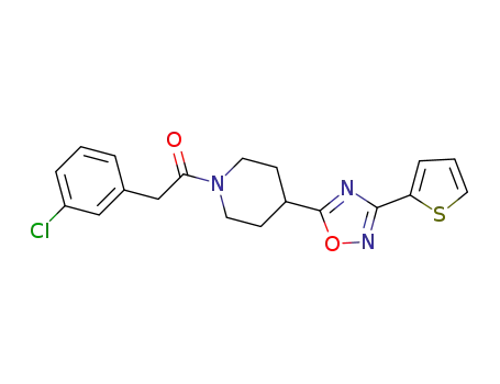 2-(3-chloro-phenyl)-1-[4-(3-thiophen-2-yl-1,2,4-oxadiazol-5-yl)-piperidin-1-yl]-ethanone