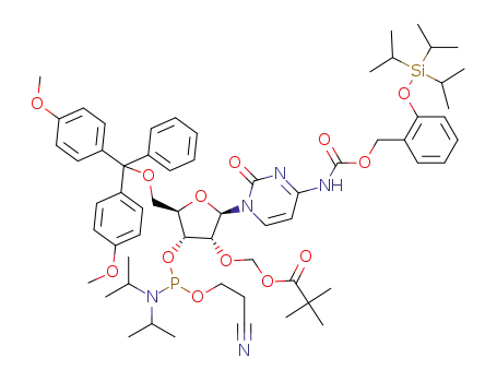 N<sub>4</sub>-{{{2-[(triisopropylsilyl)oxy]benzyl}oxy}carbonyl}-5'-O-(4,4'-dimethoxytrityl)-2'-O-pivaloyloxymethyl-3'-O-(2-cyanoethyl-N,N-diisopropylphosphoramidite)-cytidine