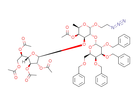 2-azidoethyl (2,3,5,6-tetra-O-acetyl-β-D-galactofuranosyl)-(1->3)-[(2,3,4,6-tetra-O-benzyl-α-D-galactopyranosyl)-(1->2)]-4-O-acetyl-α-D-fucopyranoside