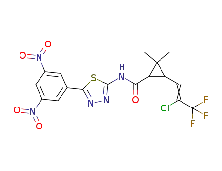 3-(2-chloro-3,3,3-trifluoroprop-1-en-1-yl)-N-(5-(3,5-dinitrophenyl)-1,3,4-thiadiazol-2-yl)-2,2-dimethylcyclopropanecarboxamide