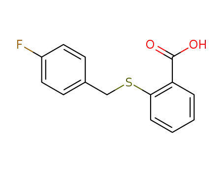 Molecular Structure of 329063-99-2 (2-[(4-fluorobenzyl)thio]benzoic acid)