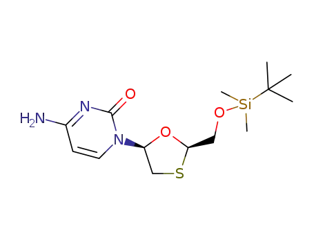 Molecular Structure of 956896-97-2 ((-)-5'-O-(t-butyldimethylsilyl)-2',3'-dideoxy-3'-thiacytidine)