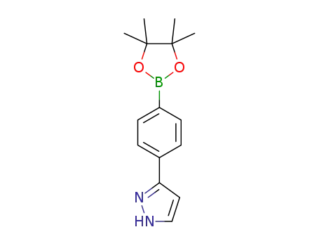 Molecular Structure of 1196879-97-6 (1H-Pyrazole, 3-[4-(4,4,5,5-tetraMethyl-1,3,2-dioxaborolan-2-yl)phenyl]-)