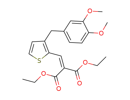 Molecular Structure of 1372787-31-9 (diethyl 2-((3-(3,4-dimethoxybenzyl)thiophen-2-yl)methylene)malonate)