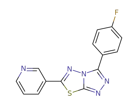 Molecular Structure of 151297-75-5 (3-(4-fluorophenyl)-6-(3-pyridinyl)[1,2,4]triazolo[3,4-b][1,3,4]thiadiazole)