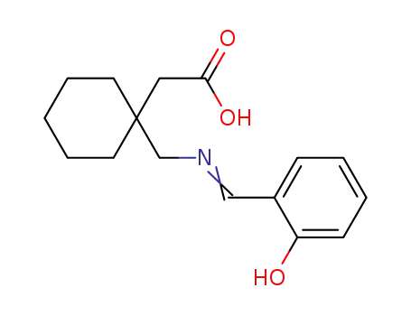 Molecular Structure of 1262837-06-8 (2-(1-((2-hydroxybenzylideneamino)methyl)cyclohexyl)acetic acid)