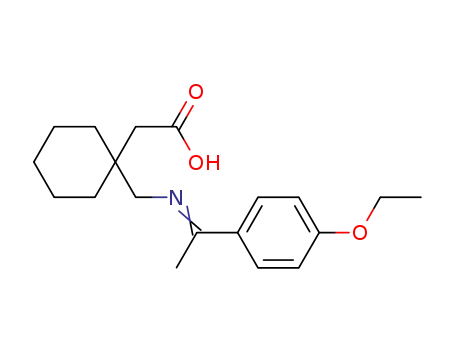 Molecular Structure of 1262837-13-7 (2-(1-((1-(4-ethoxyphenyl)ethylideneamino)methyl)cyclohexyl)acetic acid)