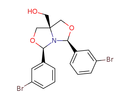 Molecular Structure of 1311029-72-7 (2,8-di-(m-bromophenyl)-5-hydroxymethyl-1-aza-3,7-dioxabicyclo[3.3.0]octane)