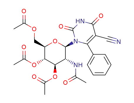 1-(2-acetamido-3,4,6-tri-O-acetyl-2-deoxy-β-D-glucopyranosyl)-5-cyano-6-phenylpyrimidin-4(1H)-one