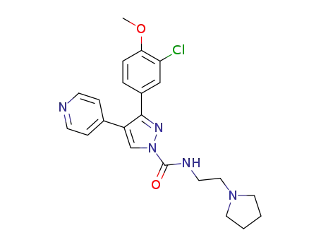 3-(3-chloro-4-methoxyphenyl)-4-(pyridin-4-yl)-N-(2-(pyrrolidin-1-yl)ethyl)-1H-pyrazole-1-carboxamide
