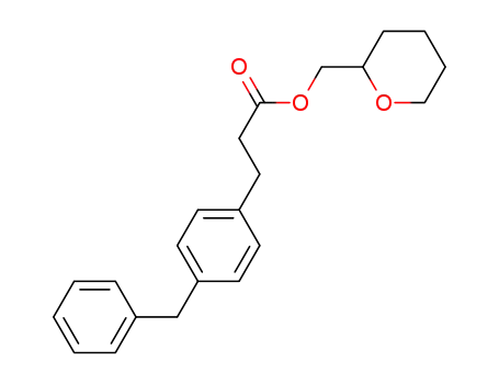 Molecular Structure of 1356067-56-5 ((+/-)-tetrahydro-2H-pyran-2-ylmethyl 3-(4-benzylphenyl)propanoate)