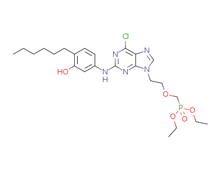 {2-[6-chloro-2-(4-hexyl-3-hydroxyphenylamino)-purin-9-yl]-ethoxymethyl}-phosphonic acid diethyl ester