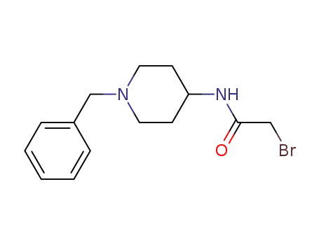 Molecular Structure of 209223-86-9 (N-(1-benzylpiperidin-4-yl)-2-bromoacetamide(SALTDATA: 0.35HCl))