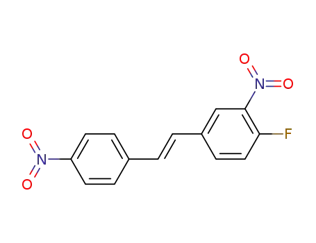 Molecular Structure of 1221231-36-2 (1-fluoro-2-nitro-4-[(E)-2-(4-nitrophenyl)vinyl]-benzene)