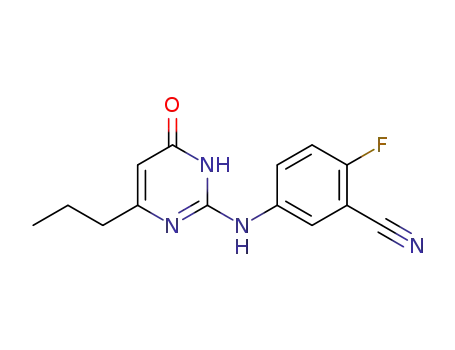 2-fluoro-5-(6-oxo-4-propyl-1,6-dihydropyrimidin-2-ylamino)benzonitrile