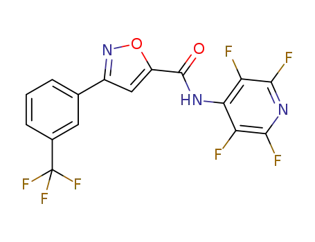 Molecular Structure of 1235471-36-9 (3-[3-(trifluoromethyl)phenyl]isoxazole-5-carboxylic acid 2,3,5,6-tetrafluoropyridin-4-ylamide)