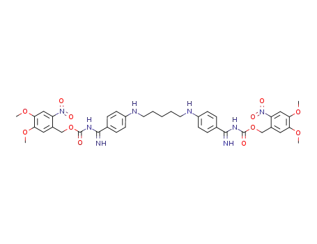 (4,5-dimethoxy-2-nitrophenyl)methyl N-[(4-{[5-({4-[({[(4,5-dimethoxy-2-nitrophenyl)methoxy]carbonyl}amino)methanimidoyl]phenyl}amino)pentyl]amino}phenyl)carboximidoyl]carbamate