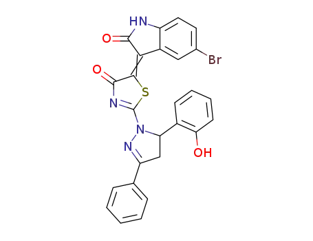 5-bromo-3-{2-[5-(2-hydroxyphenyl)-3-phenyl-4,5-dihydropyrazol-1-yl]-4-oxo-4,5-dihydro-1,3-thiazol-5-ylidene}-2,3-dihydro-1H-indol-2-one