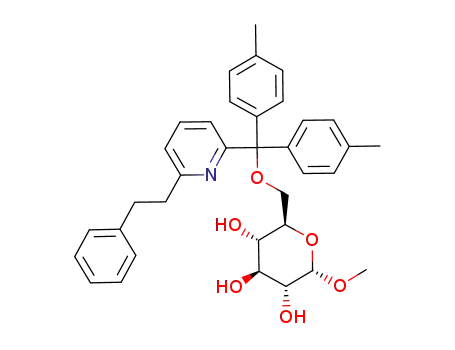 methyl 6-O-(6-phenethyl-pyridin-2-yl)-di-p-tolyl-methyl-α-D-glucopyranoside