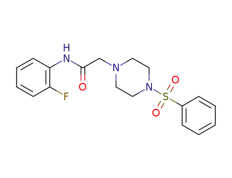 Molecular Structure of 890269-00-8 (N-(2-fluorophenyl)-2-(4-(phenylsulfonyl)piperazin-1-yl)-acetamide)