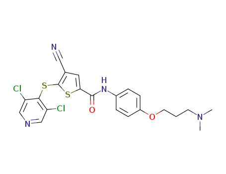4-cyano-5-[(3,5-dichloropyridin-4-yl)thio]-N-{4-[3-(dimethylamino)propoxy]phenyl} thiophene-2-carboxamide