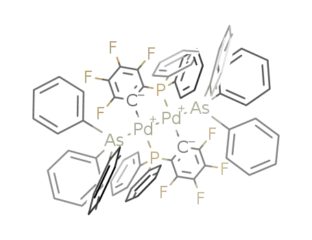 [Pd<sup>I</sup><sub>2</sub>(μ-2-C<sub>6</sub>F<sub>4</sub>PPh<sub>2</sub>)<sub>2</sub>(AsPh<sub>3</sub>)<sub>2</sub>]