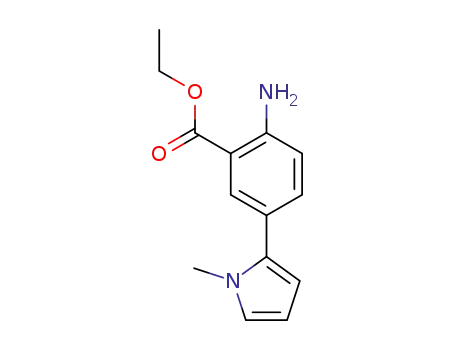 Molecular Structure of 1397709-70-4 (ethyl 2-amino-5-(1-methylpyrrol-2-yl)benzoate)