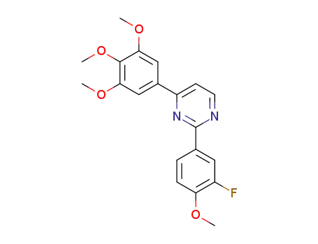Molecular Structure of 1388177-63-6 (2-(3-fluoro-4-methoxyphenyl)-4-(3,4,5-trimethoxyphenyl)pyrimidine)