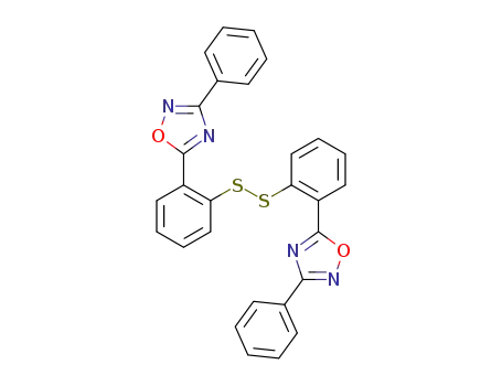 Molecular Structure of 1374773-76-8 (1,2-bis(2-(3-phenyl-1,2,4-oxadiazol-5-yl)phenyl)disulfane)
