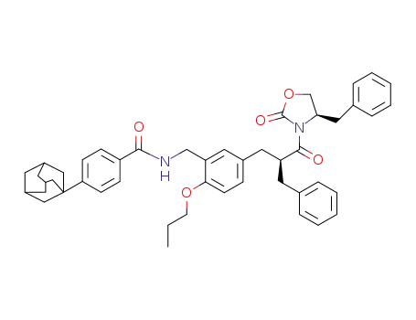 N-((5-((S)-2-benzyl-3-((R)-4-benzyl-2-oxo-oxazolidin-3-yl)-3-oxopropyl)-2-propoxyphenyl)methyl)-4-(1-adamantanyl)benzamide