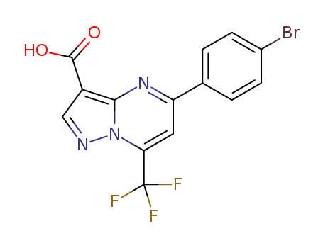 Molecular Structure of 312922-08-0 (5-(4-bromophenyl)-7-(trifluoromethyl)pyrazolo[1,5-a]pyrimidine-3-carboxylic acid)