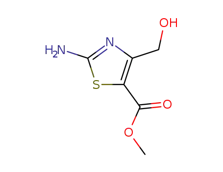 Molecular Structure of 25039-76-3 (5-Thiazolecarboxylicacid,2-amino-4-(hydroxymethyl)-,methylester)