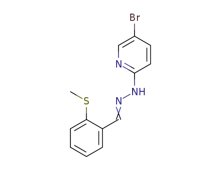 Molecular Structure of 876300-74-2 (Benzaldehyde, 2-(methylthio)-, (5-bromo-2-pyridinyl)hydrazone)