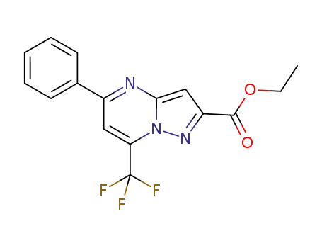 Pyrazolo[1,5-a]pyrimidine-2-carboxylic acid,
5-phenyl-7-(trifluoromethyl)-, ethyl ester