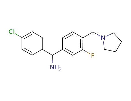 (4-chlorophenyl)(3-fluoro-4-(pyrrolidin-1-ylmethyl)phenyl)methanamine